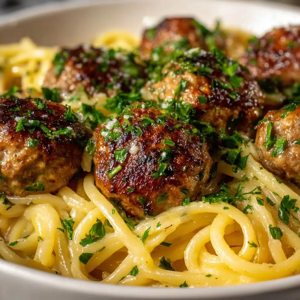 Garlic Butter Chicken Bites with Creamy Parmesan Pasta Recipe - Recipe Image