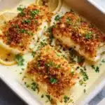 Creamy Lemon Garlic Baked Cod Recipe
