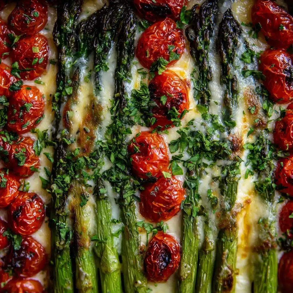 Parmesan Roasted Asparagus with Tomatoes & Balsamic Recipe - Recipe Image
