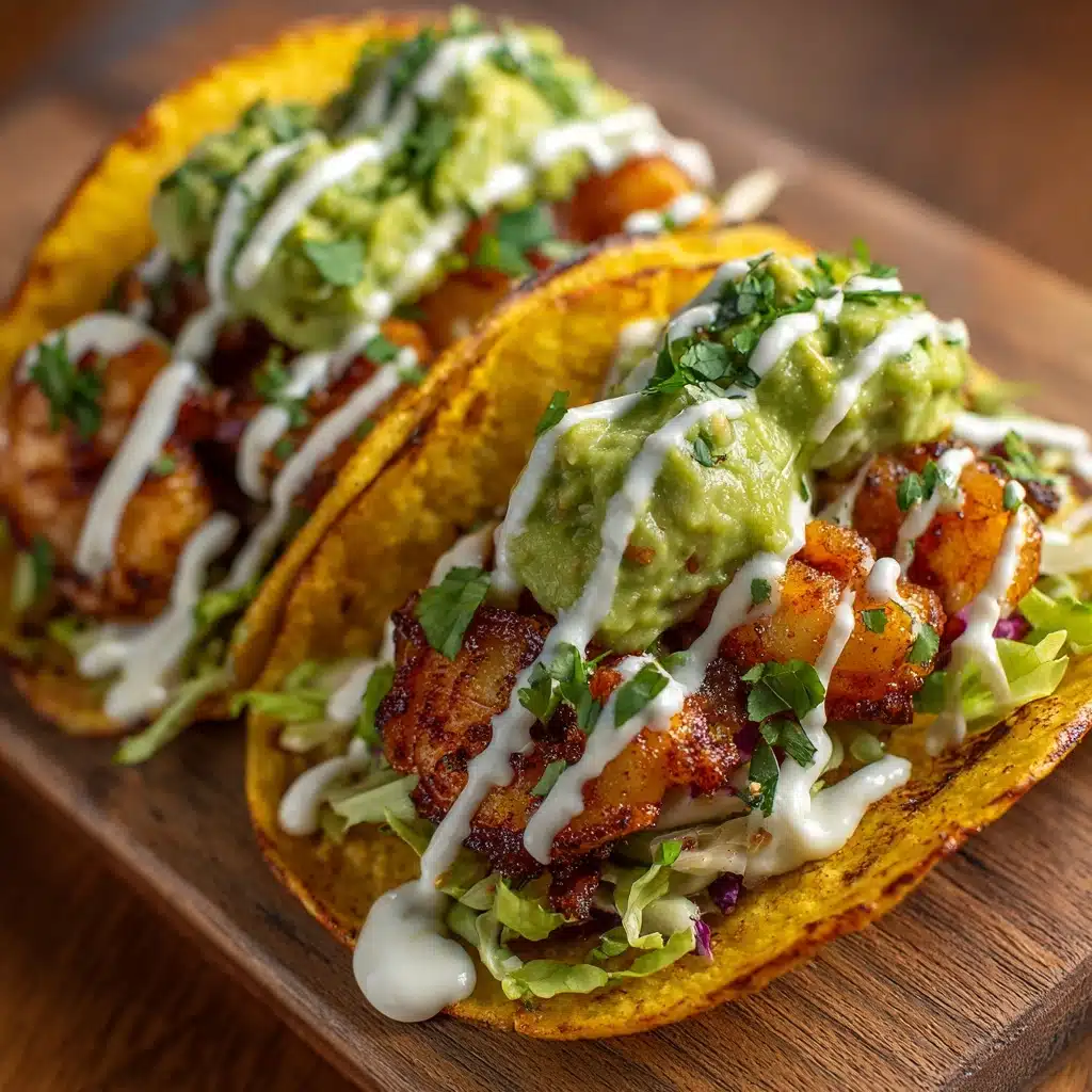 Spicy Shrimp Tacos with Garlic Cilantro Lime Slaw Recipe