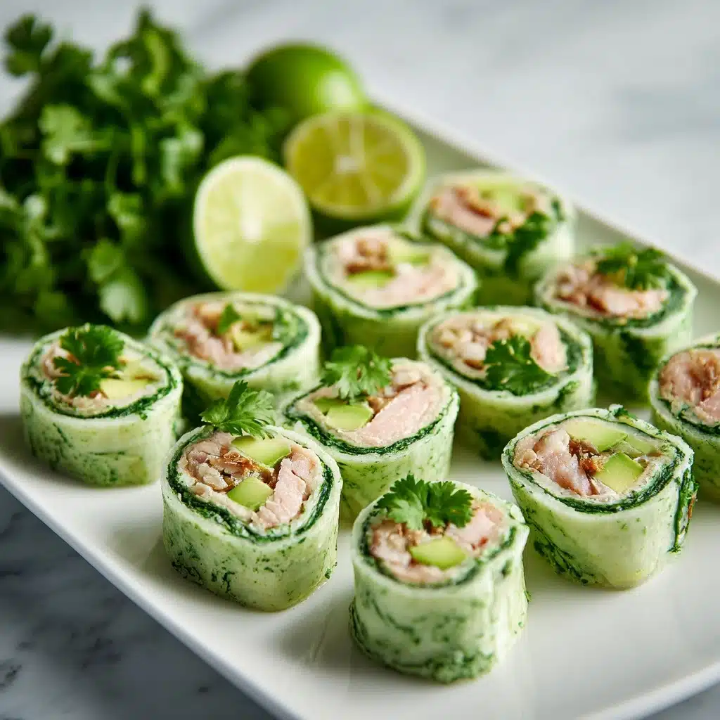 Cucumber Tuna Avocado Salad Rolls Recipe - Recipe Image