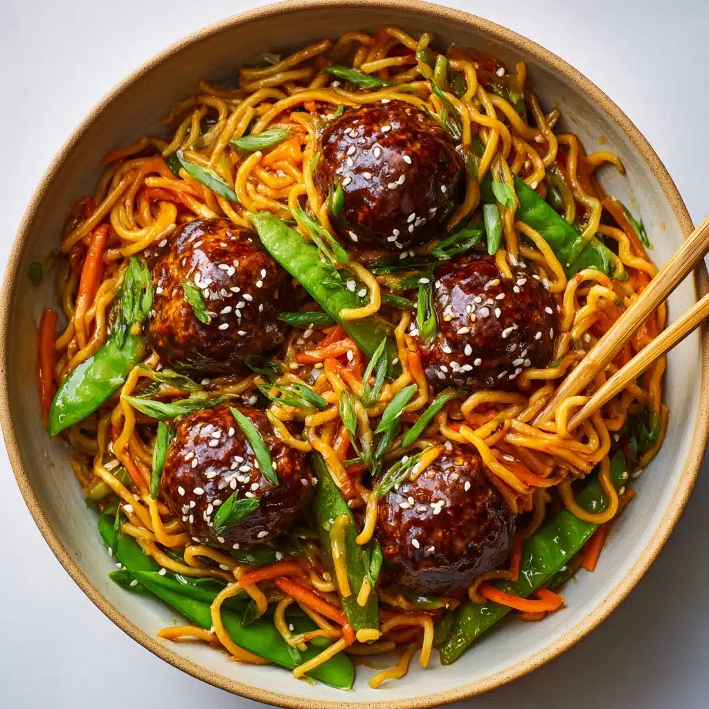 Asian Meatballs with Yakisoba Recipe