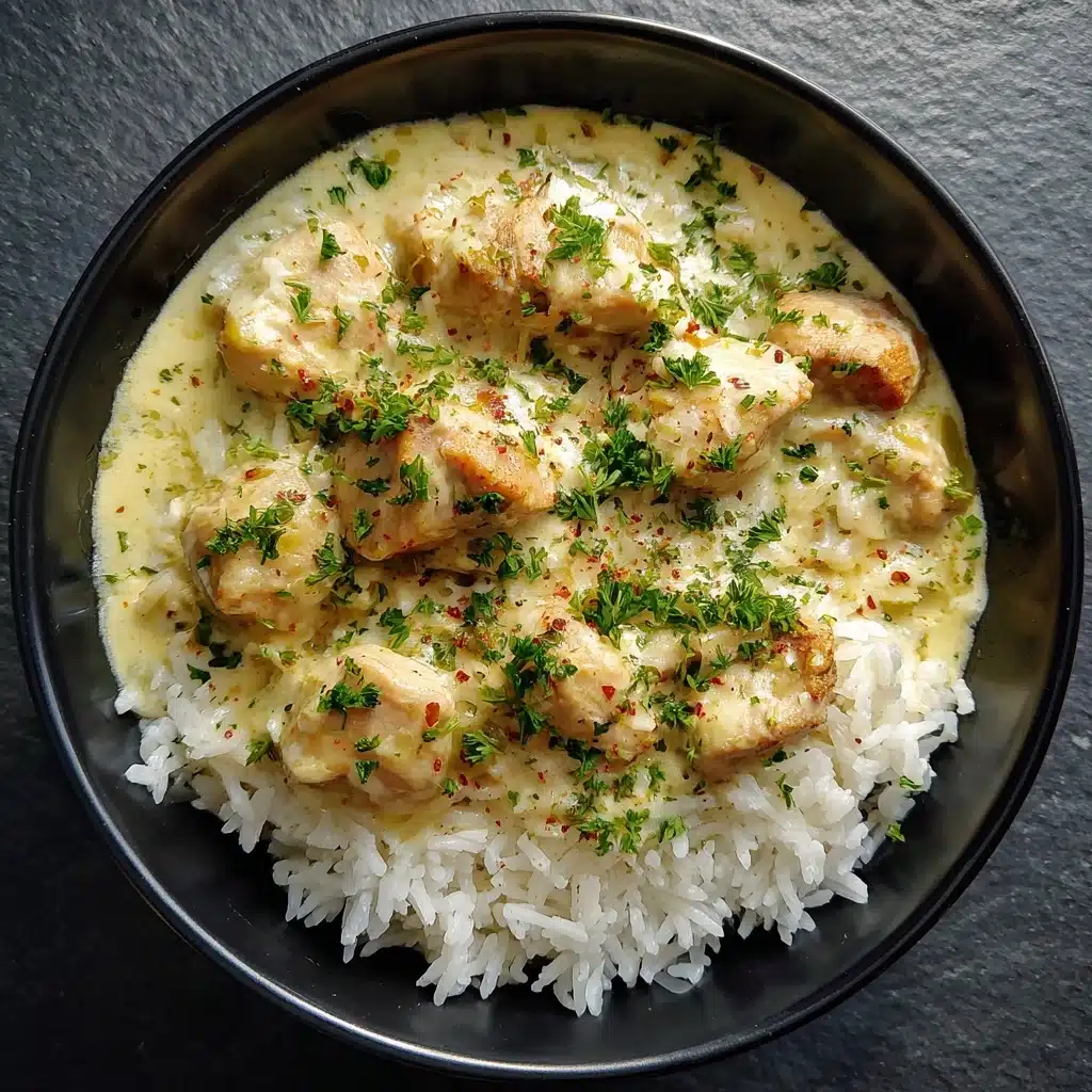 Creamy Smothered Chicken and Rice Recipe - Recipe Image