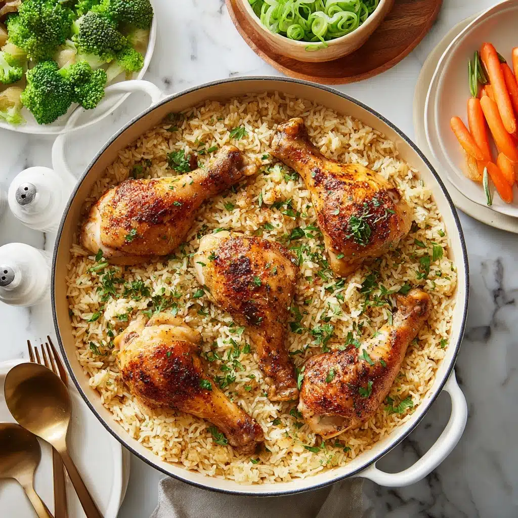 One Pot Chicken Thighs and Rice Recipe - Recipe Image