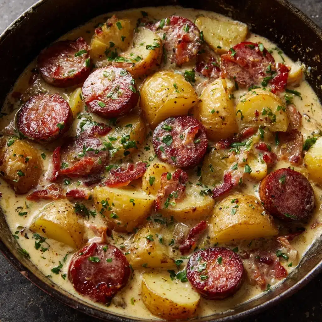 Creamy Smoked Sausage & Potato Crockpot Dinner Recipe - Recipe Image