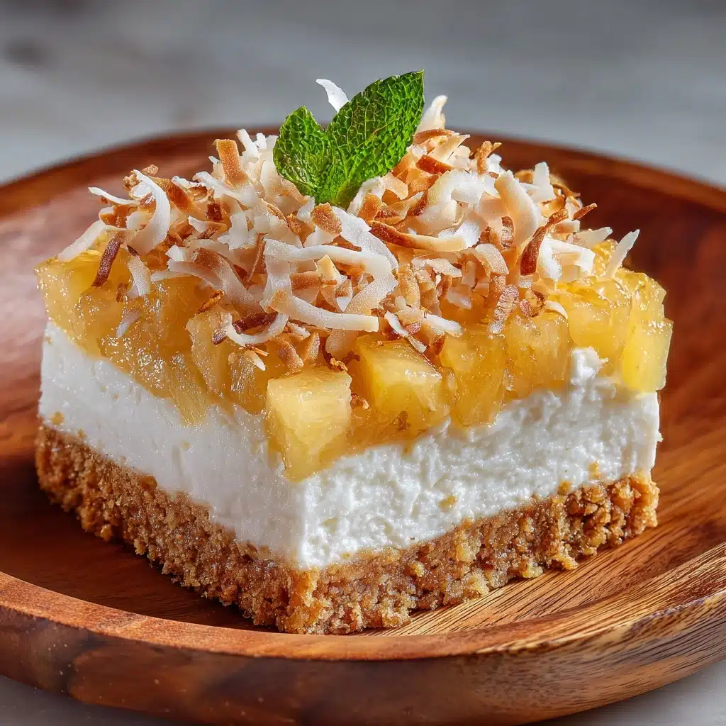 Pineapple Coconut Cheesecake Bars Recipe - Recipe Image