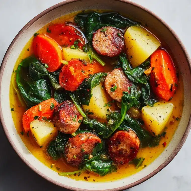 Italian Sausage Potato Soup with Carrots & Spinach Recipe