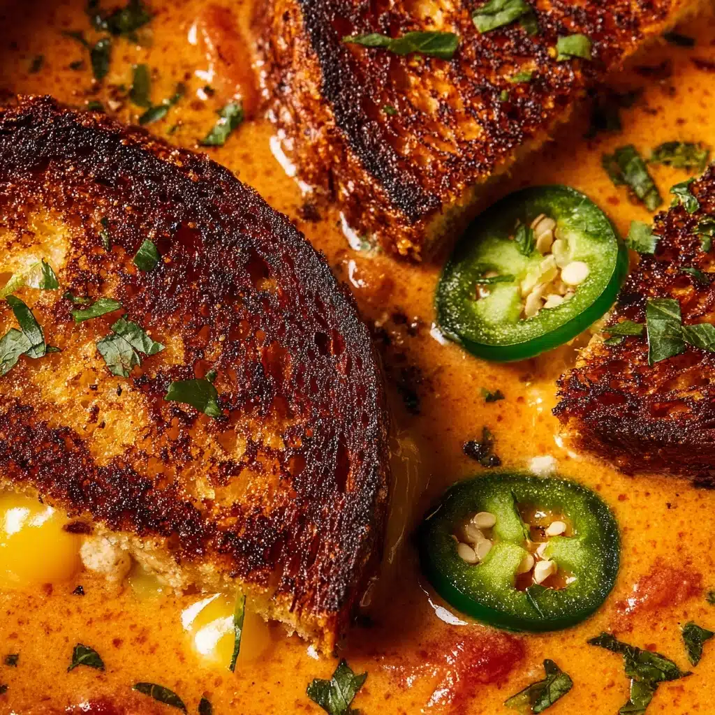 Spicy Jalapeño Popper Soup with Grilled Cheese Dippers Recipe