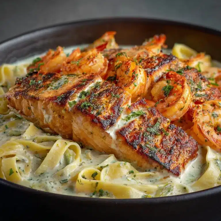 Salmon and Shrimp Alfredo with a Twist Recipe