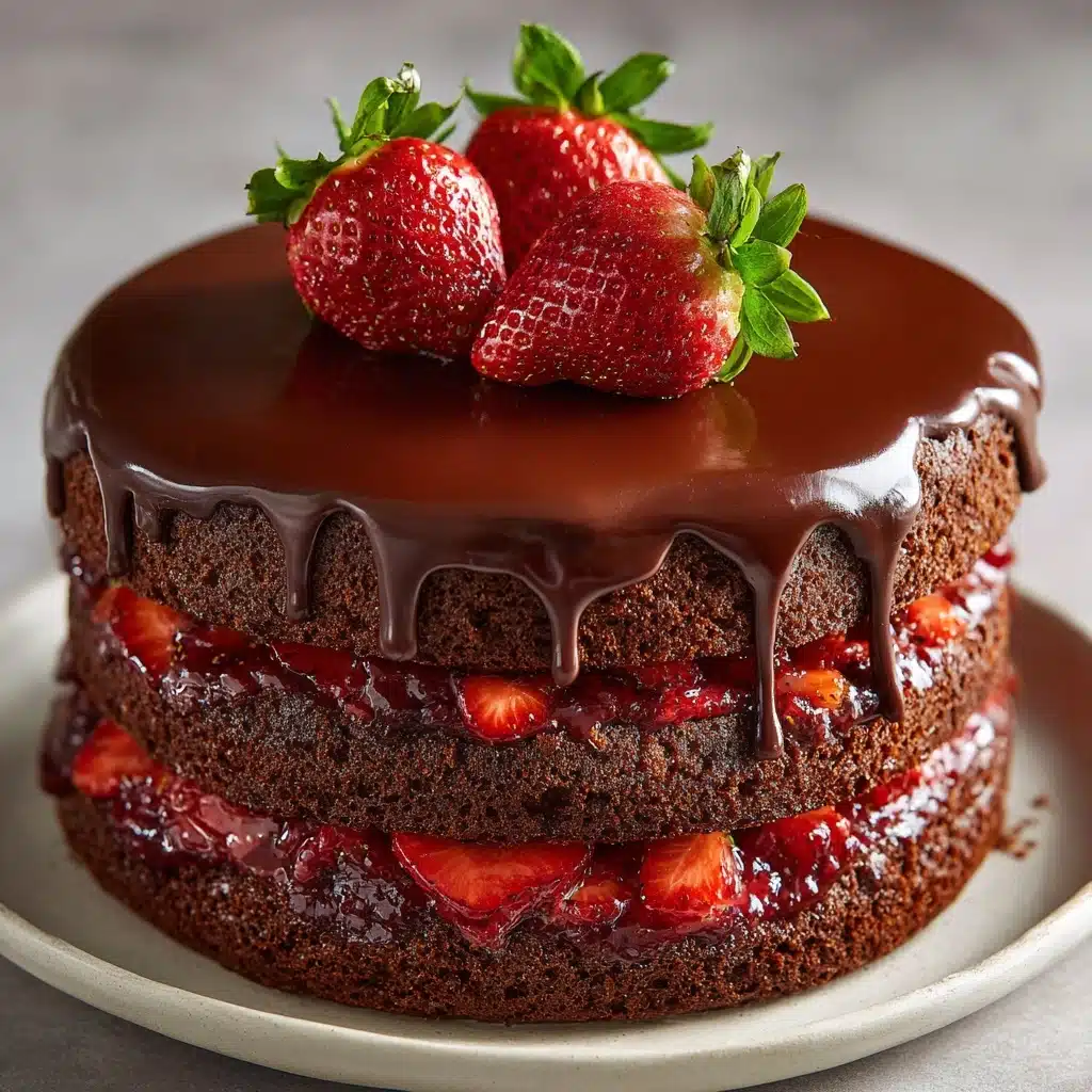 Chocolate Cake with Strawberry Filling Recipe - Recipe Image