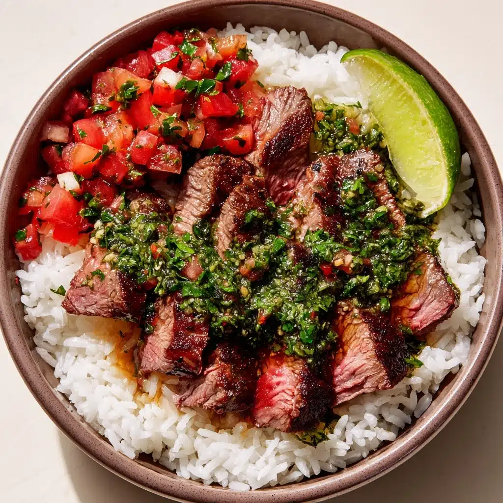 Skirt Steak Rice Bowls with Chimichurri Sauce Recipe