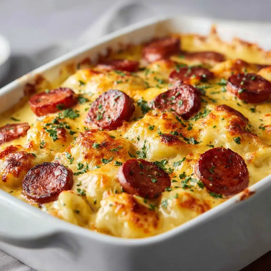 Crockpot Pierogi Casserole with Kielbasa Recipe - Recipe Image