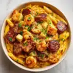 Creamy Cajun Pasta with Shrimp and Spicy Sausage Recipe