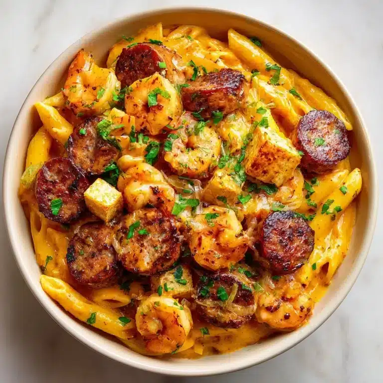 Creamy Cajun Pasta with Shrimp and Spicy Sausage Recipe