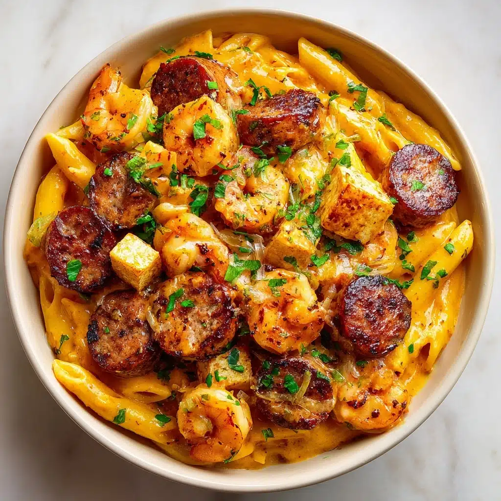 Creamy Cajun Pasta with Shrimp and Spicy Sausage Recipe