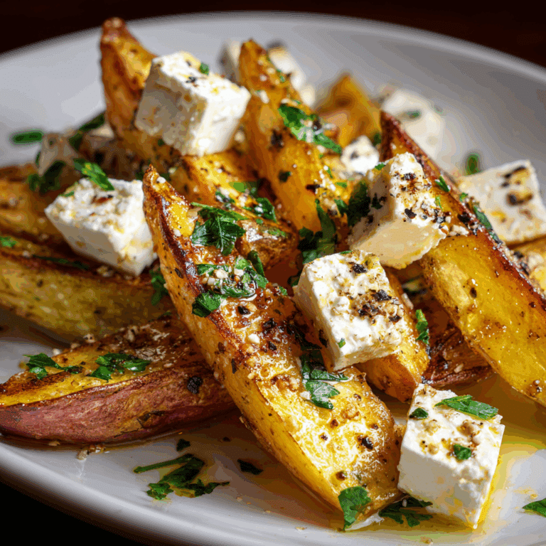 Roasted Potatoes with Baked Feta and Garlic Recipe