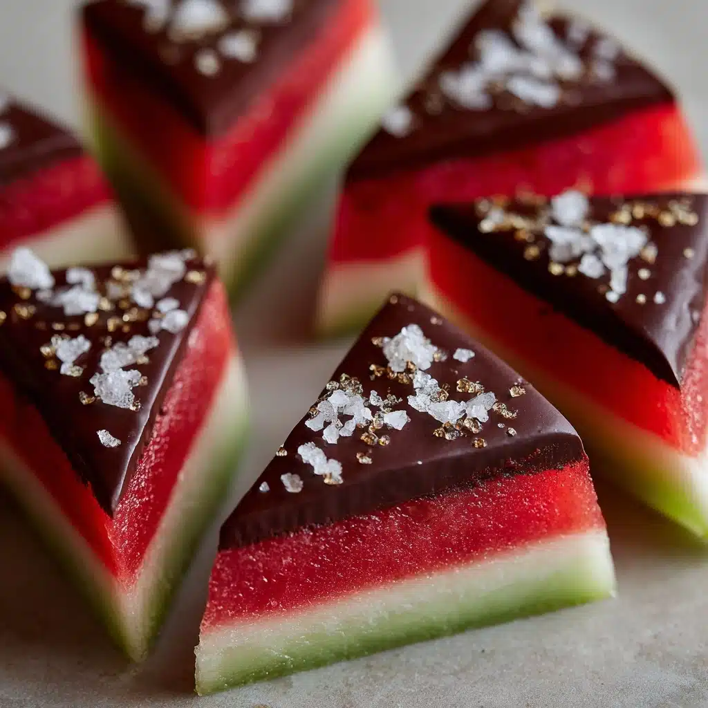 Sea Salt Dark Chocolate Watermelon Slices Recipe - Recipe Image