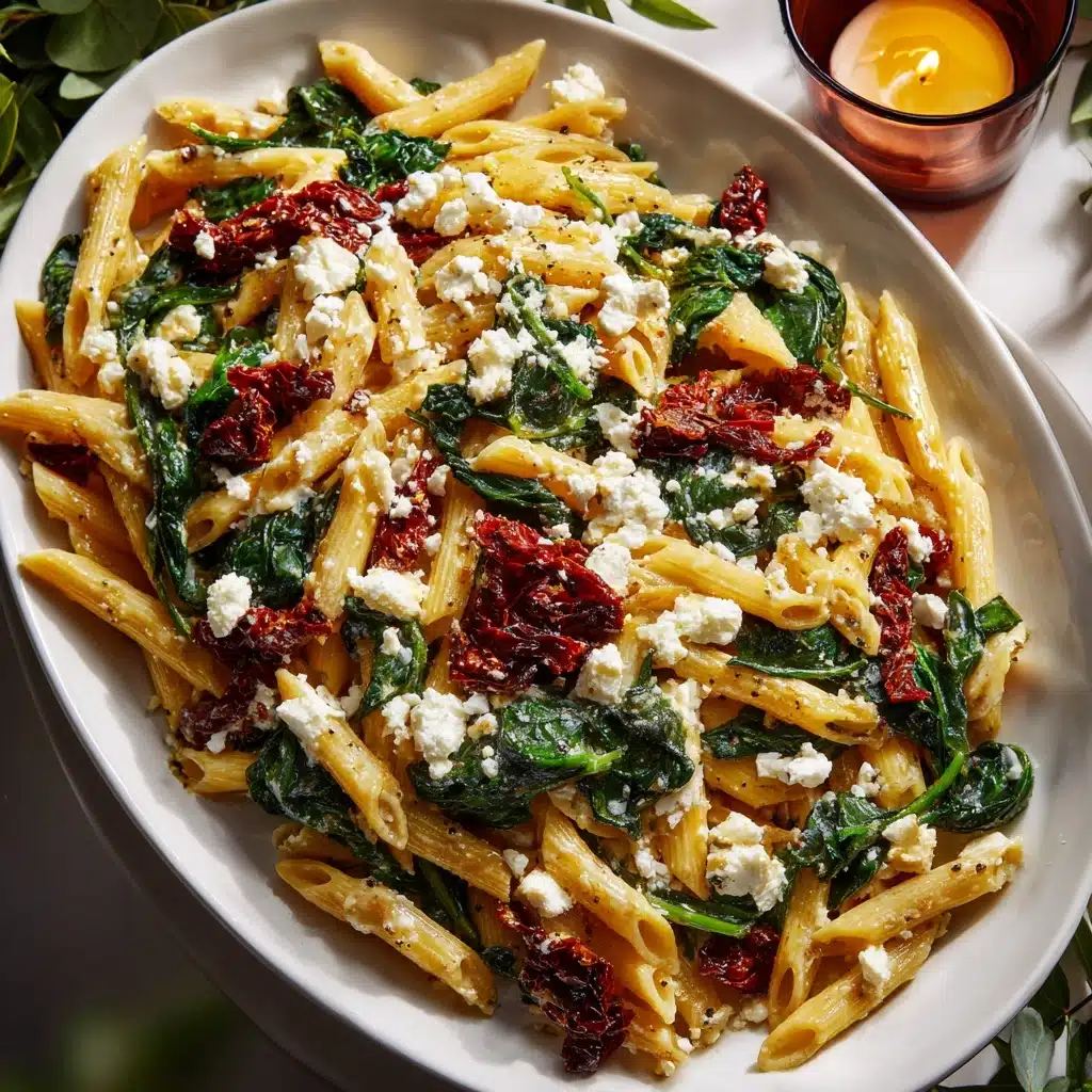 Pasta with Spinach and Feta Cheese Recipe - Recipe Image