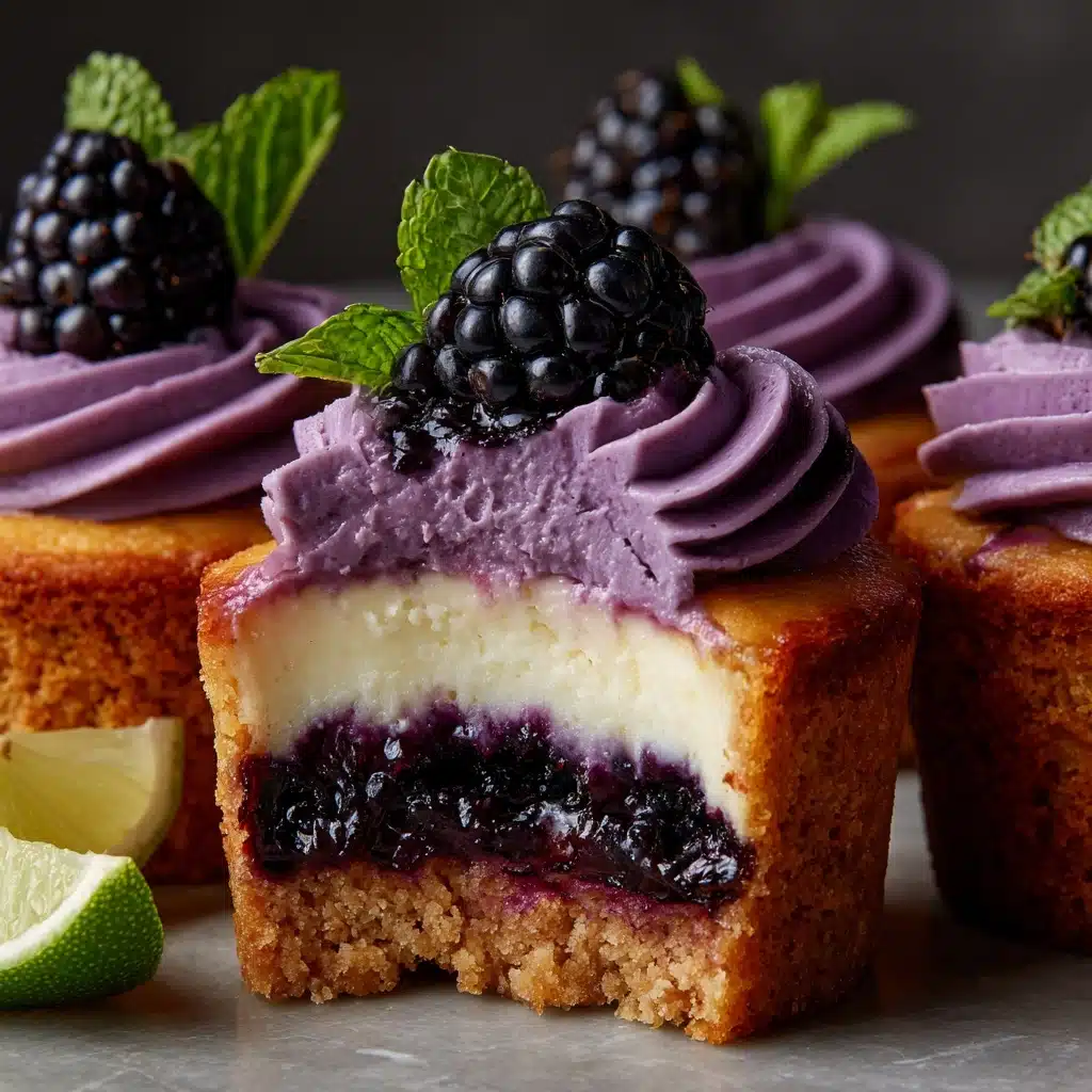 Decadent Blackberry Lime Cheesecake Cupcakes Recipe - Recipe Image