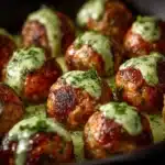 Baked Salmon Meatballs with Avocado Sauce Recipe