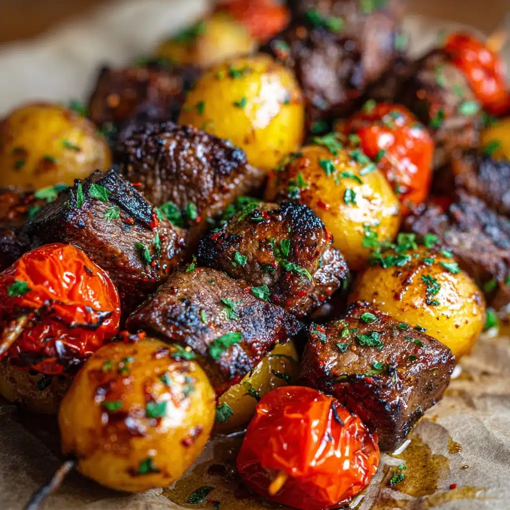 Rosemary Garlic Steak Kebabs Recipe - Recipe Image