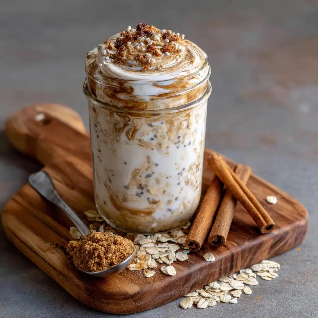The Best Creamy Cinnamon Roll Overnight Oats Recipe - Recipe Image