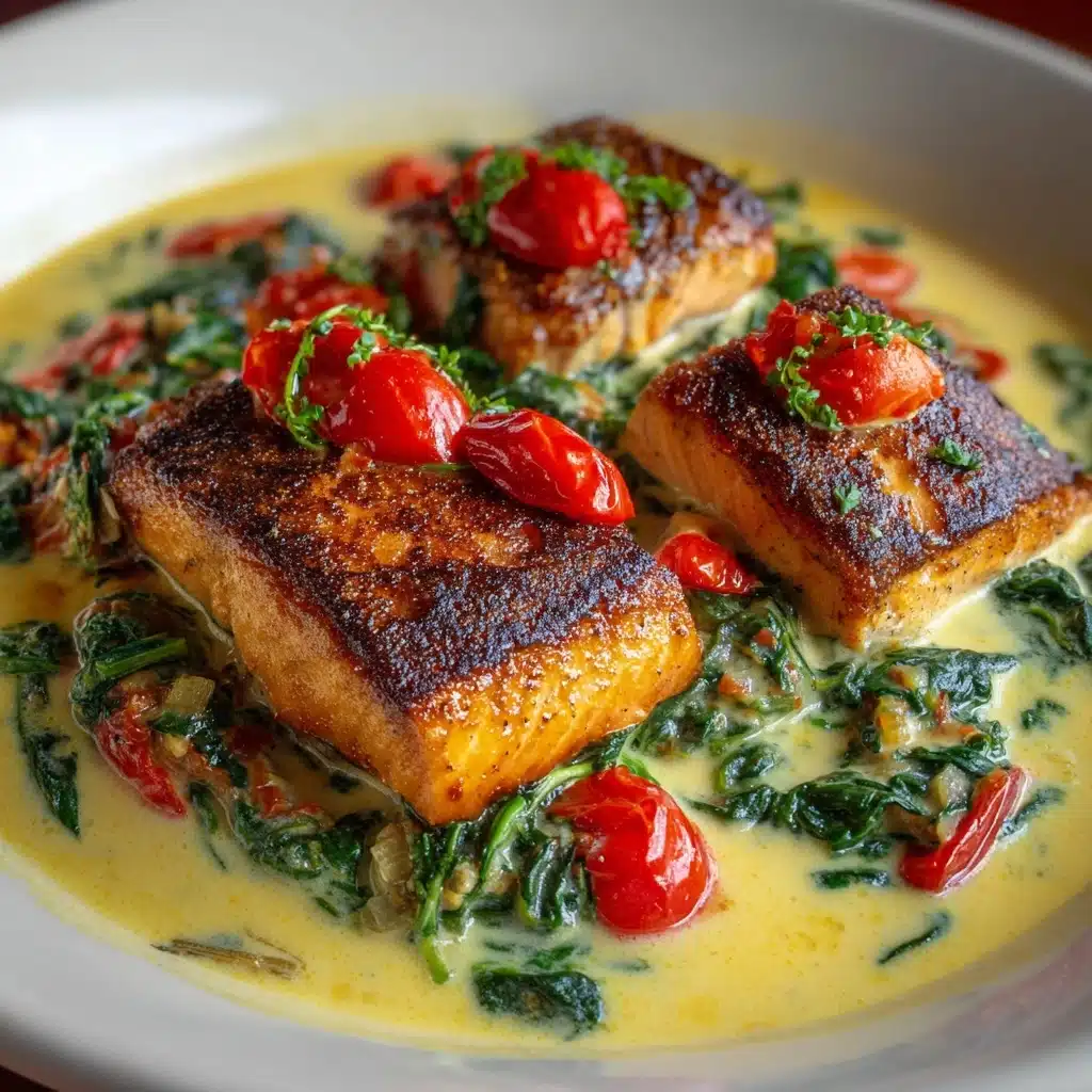 Healthy & Creamy Tuscan Salmon Pasta Recipe - Recipe Image