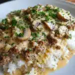 Ground Beef Stroganoff and Rice Recipe