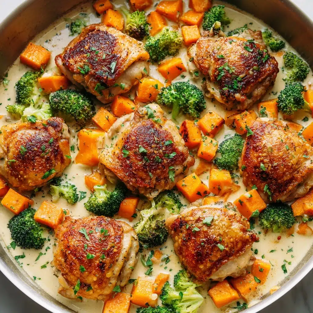 Creamy Garlic Chicken & Vegetables Recipe