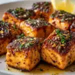 Lemon Garlic Air Fryer Salmon Bites Recipe