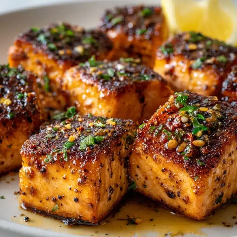 Lemon Garlic Air Fryer Salmon Bites Recipe