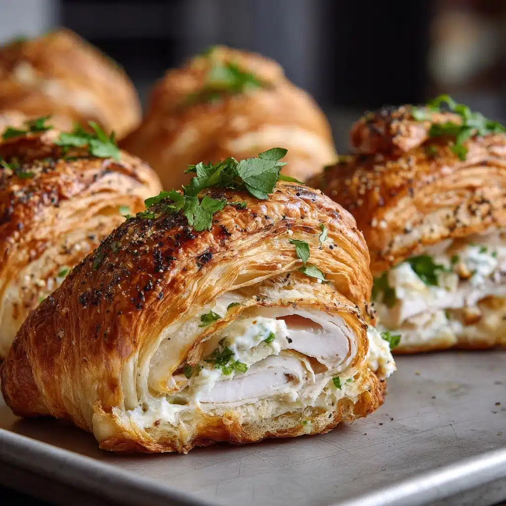 Buttery Garlic Baked Croissants Recipe - Recipe Image