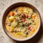 Creamy Slow Cooker Cheeseburger Soup Recipe