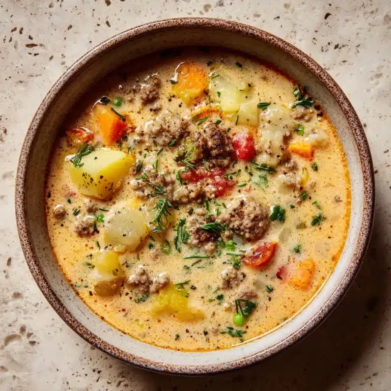 Creamy Slow Cooker Cheeseburger Soup Recipe
