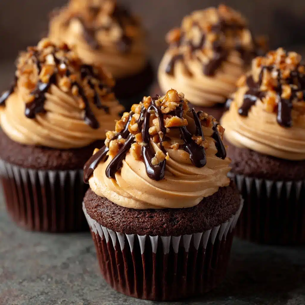 Gooey Chocolate Peanut Butter Cupcakes Recipe