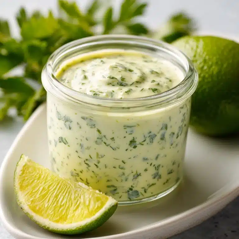 Creamy Garlic Lime Cilantro Sauce With Jalapeños Recipe