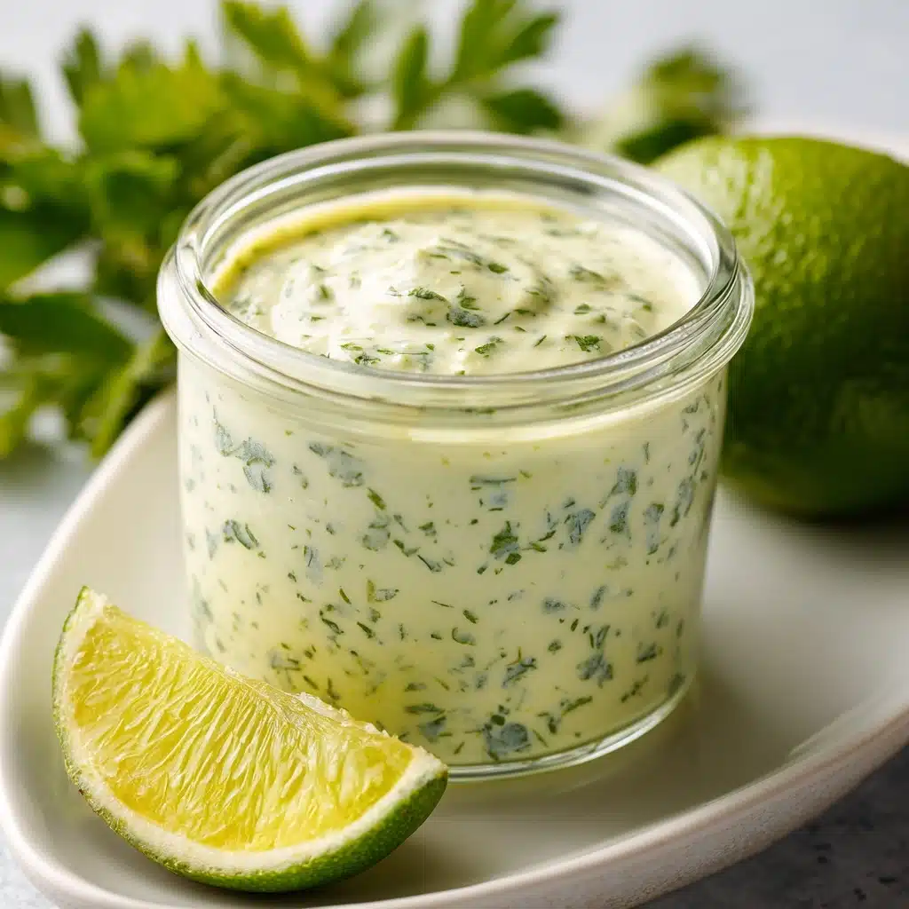 Creamy Garlic Lime Cilantro Sauce With Jalapeños Recipe