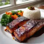 Salmon Teriyaki with Steamed Rice Recipe