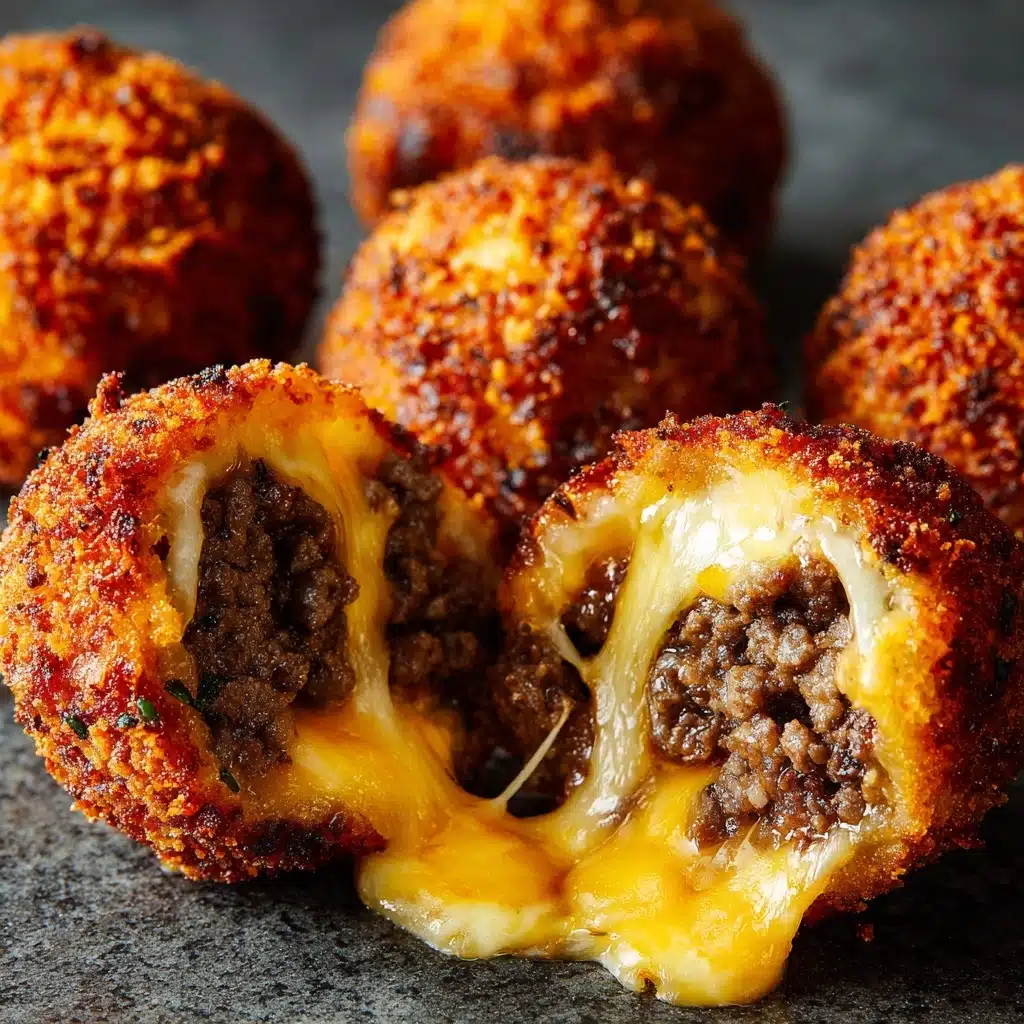 Fried Cheesy Ground Beef Balls Recipe