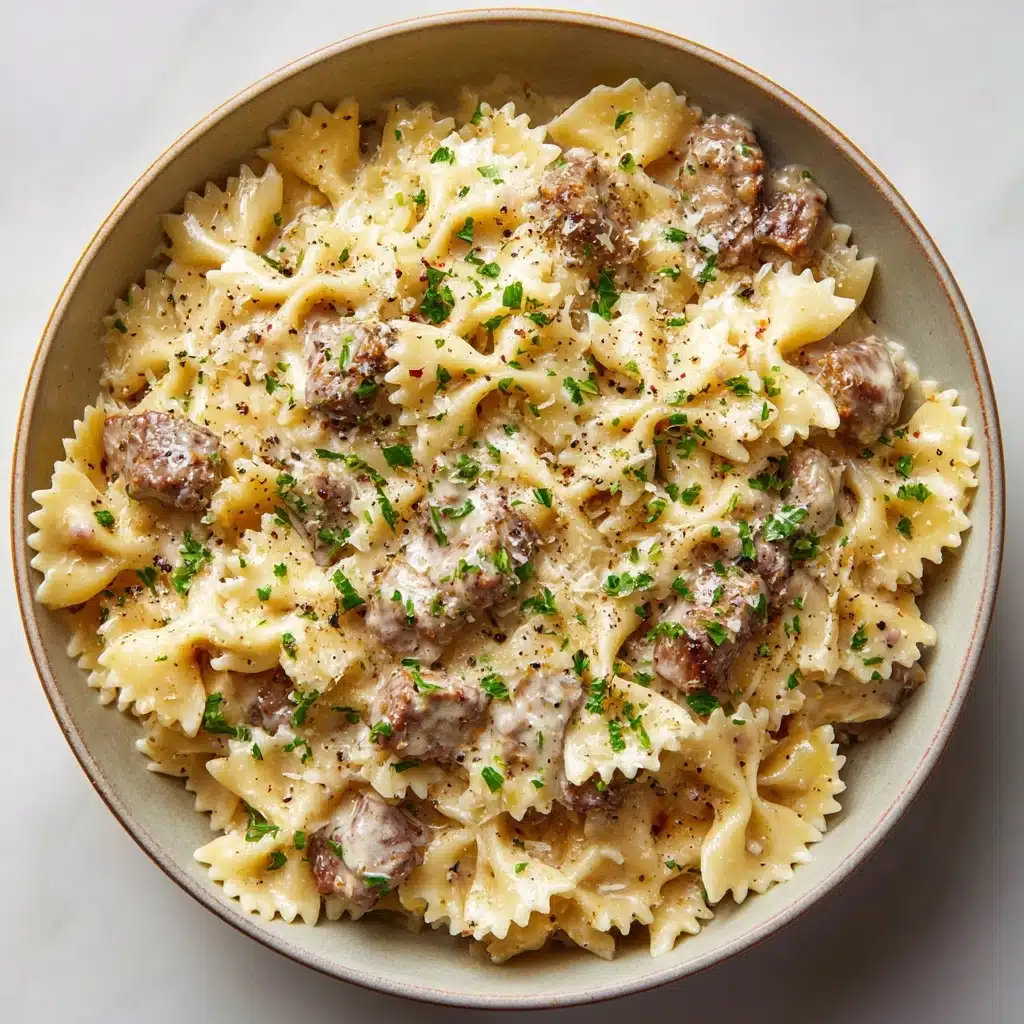 Creamy Beef and Bowtie Pasta Recipe - Recipe Image