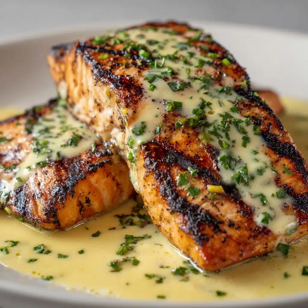Simple Baked Salmon with Zesty Lemon Butter Cream Sauce Recipe - Recipe Image