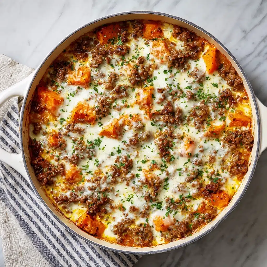 Cheesy Turkey and Sweet Potato Skillet Recipe