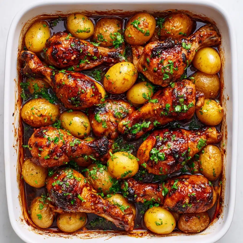 One Pan Lemon Herb Chicken and Potatoes Recipe - Recipe Image