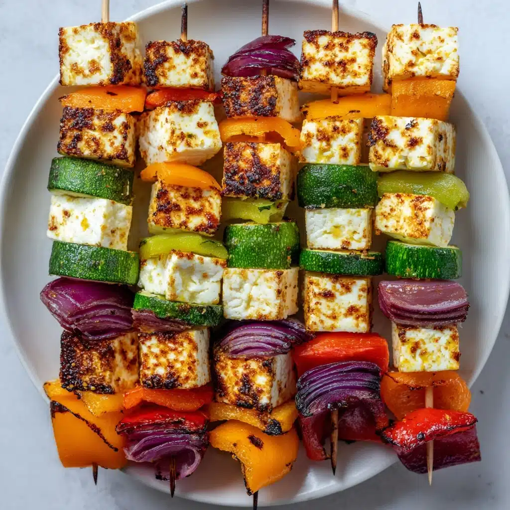 Grilled Greek Halloumi Kebabs Recipe