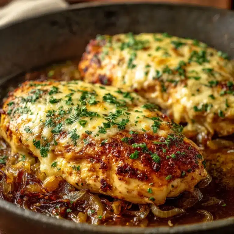 Easy One Pan French Onion Stuffed Chicken Recipe