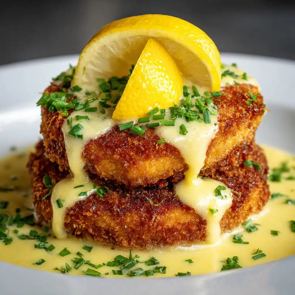 Lemon Pecorino Crusted Chicken with Creamy Lemon Sauce Recipe