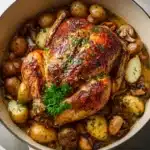 Creamy Lemon and Herb Pot Roasted Chicken Recipe