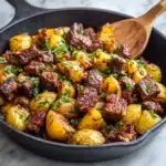 Garlic Butter Steak Bites and Potatoes Recipe