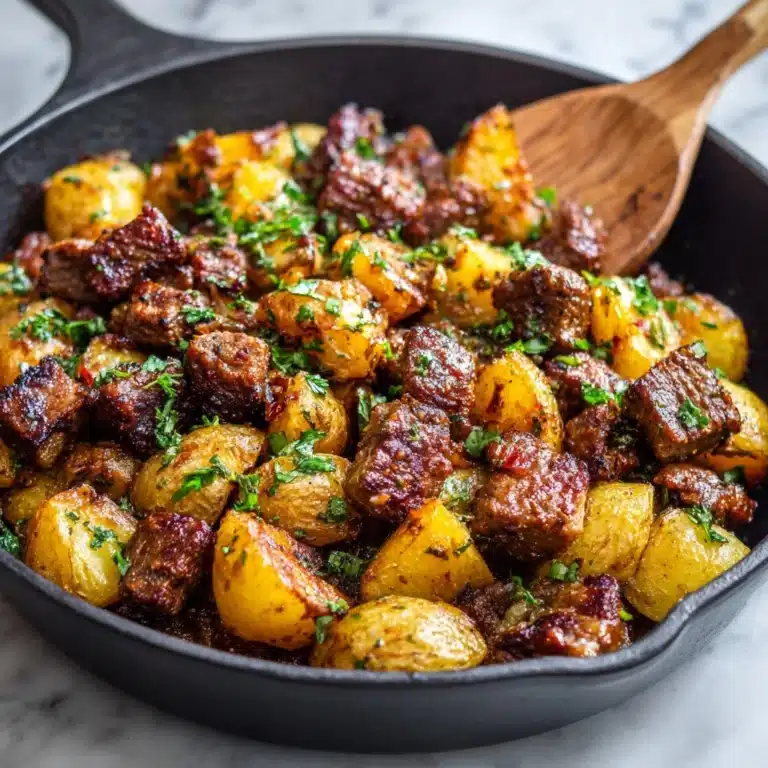 Garlic Butter Steak Bites and Potatoes Recipe