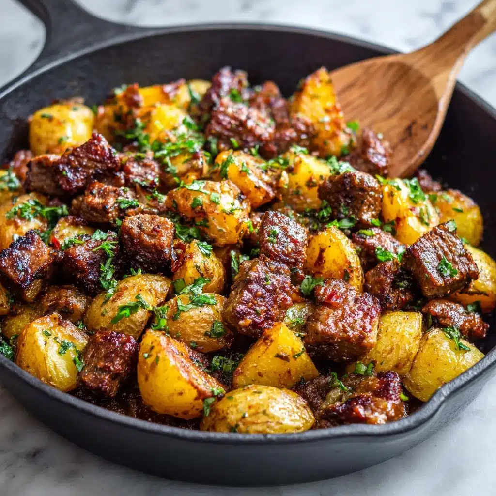 Garlic Butter Steak Bites and Potatoes Recipe